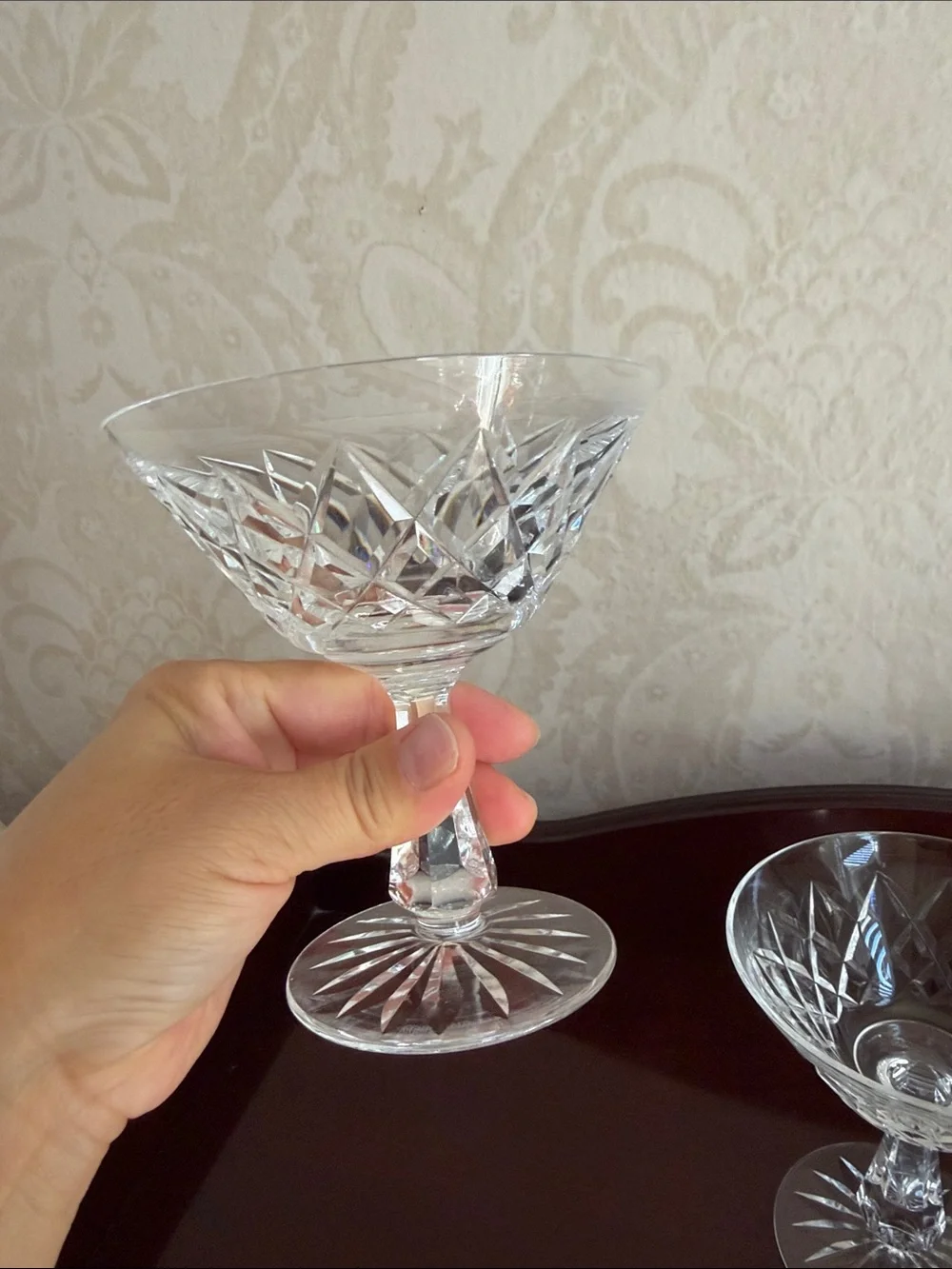 Waterford Crystal Clear Cut Crystal Coupe Pair